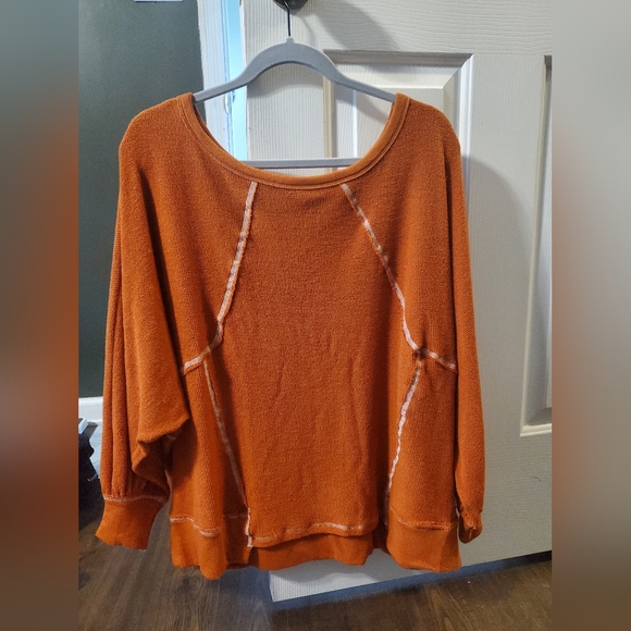 Bucket List Off Shoulder Light Sweater - Picture 1 of 3